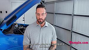 The hormonal teen stepdaughter interrupts stepdaddy's work with a blowjob. She won't let him focus in POV view.