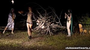 Lesbian Outdoor Masturbation in Haunted Setting