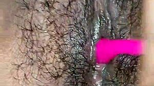 Very Hot Hairy Desi Bhabhi Inserts Dildo Moaning