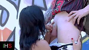 Slut Brunette Girl Gets Fucked Outdoor Intensely