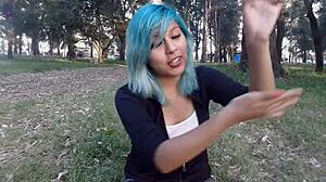 Sexy girl fingers her ass and masturbates