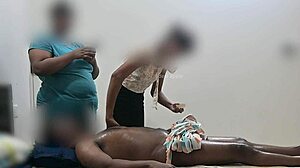 Hidden cam catches happy ending massage threesome