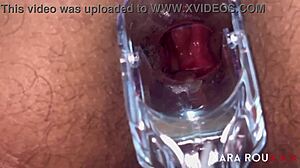 bbw babe spreads legs for anal speculum gaping at home