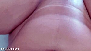 Brazilian girl fingers herself in bedroom until panties soak