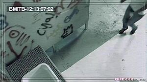 Hot Brunette Milf Sucks Cock In Toilet