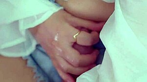 Tease with my hands on hairy pussy before insertion