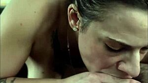 real escort with huge tits cums while fucked from behind in public