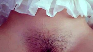 Tease with my hands on hairy pussy before insertion