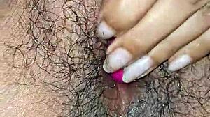 Very Hot Hairy Desi Bhabhi Inserts Dildo Moaning