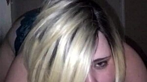 snowbunnyqueen27 deep throats a cage fighter's beautiful big black cock