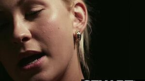 these blonde lesbians play kinky strapon games with domination and anal fun