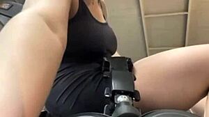 Training and Fucking Teen Pussy in Gym with Big Tits!