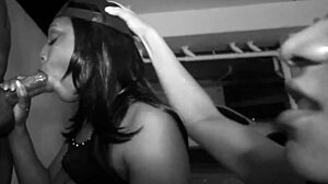 In Miami blackout, two pornstars desperately suck cocks on the street for facials