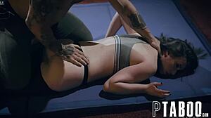 Casey Calvert Loses Bet to Stuntman