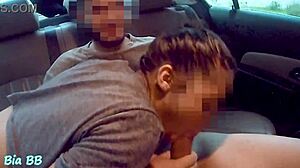 Latina Student Sucks Uber Driver for Creampie