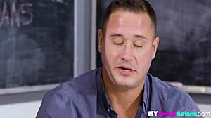 little asian teen surprises with hardcore deepthroat action