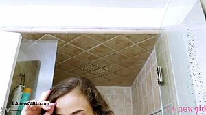 sexy brunette model enjoys a sensual bath
