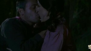 a brunette with small 18+ tits seduces a guy to fuck her through the whole night!