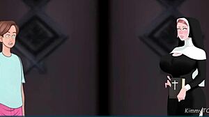 Nun's tight pussy fucked by huge cock in church confession