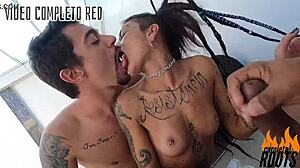 Caroleta Roots gets so turned on in menage. She lets loose her tight little backside with Loupan Producoes and Neto Psy, full video on Red.