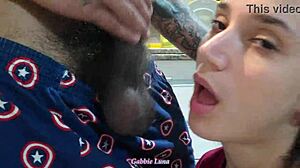 Can Gabbie Luna handle two cocks in her face?