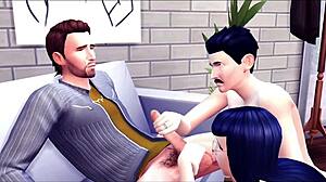 This solo guy starts masturbating and turns it into a threesome with deepthroat and cumshots 😉