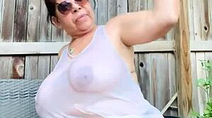 big wet shirt on tetas in intriguing display