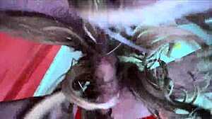 Stepmom dropped to her knees, so stepson took her ass hard