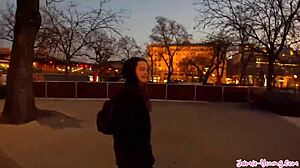 Cute petite Jamie Young rides big cock in Budapest