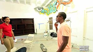 big booty target employee sneaks into stock room for deepthroat action