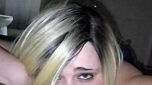 snowbunnyqueen27 deep throats a cage fighter's beautiful big black cock