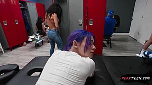 Locker Room Sneak Turns Wild with Tight Young Ass