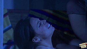 a brunette with small 18+ tits seduces a guy to fuck her through the whole night!