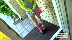 Blonde Carolina Sweets takes a massive cock to stretch her tight holes