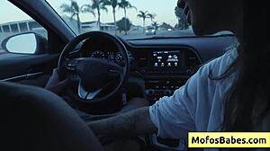 Sexy Asian Hottie Plays Big Boobs in Car!