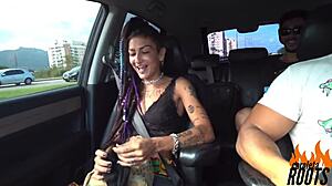 Caroleta Roots gets so turned on in menage. She lets loose her tight little backside with Loupan Producoes and Neto Psy, full video on Red.