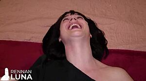 Paula moans loudly as she takes big cock in her tight anal hole!