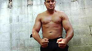 yuri gaucho brazilian bear bodybuilder gives naked handjob with armpit action leading to monster cock cumload