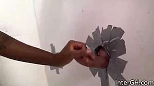 petite ebony pornstar karma may sucks big black cock in gloryhole room with amazing oral skills