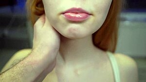 Beautiful redhead emily gives deepthroat pov