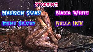 feeling wild with glam mud wrestling and big tits