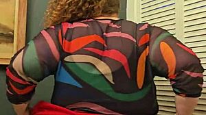 horny bbw secretary shows off her big tits and panties
