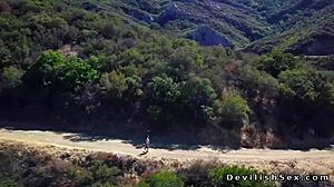 brunette babe fucks her handsome coach passionately