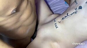 Teen Swallows Interracial Creampie