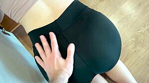 Teen girl stuck in kitchen cabinet, guess what happens next