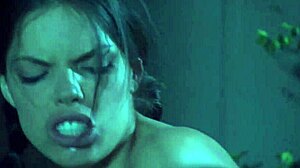 a brunette with small 18+ tits seduces a guy to fuck her through the whole night!