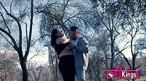 Busty Sandra Returns With Amazing Tits In Public Outdoor Blowjob And Doggystyle