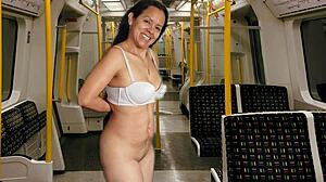 Preview of Stripping and Masturbating on Metro with Agarabas and Olpr. Big Tits and Shaved Slit in Wild Action!