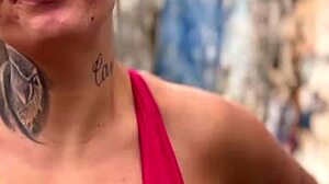 slutty prostitute offers mysterious blowjob in public