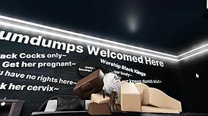 Cat Girl Bent Over For Monster Black Cock Blowjob